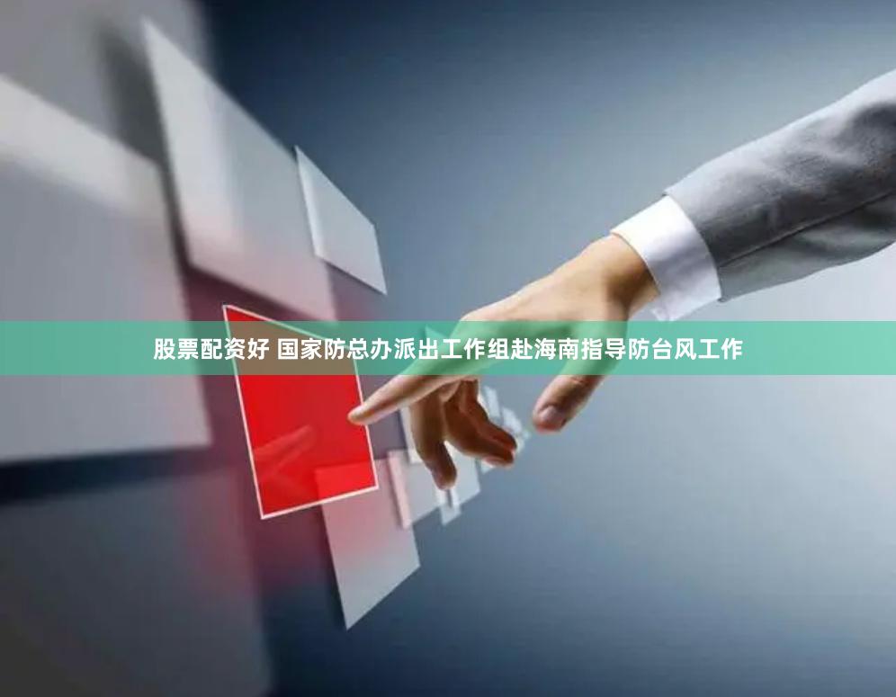 股票配资好 国家防总办派出工作组赴海南指导防台风工作